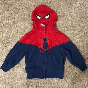 Toddler boys 3T Spider-Man zip up hoodie with see through Spider-Man eyes